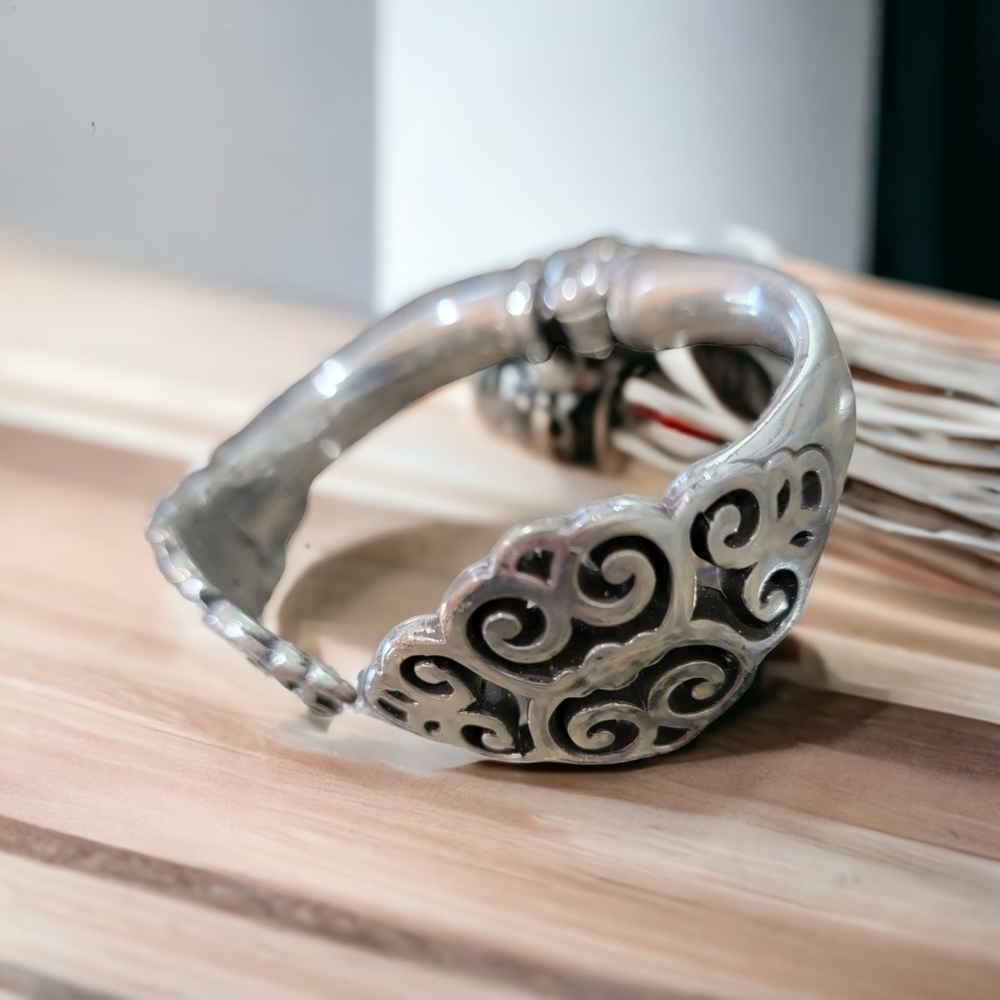 Silver and Black Hinge Bracelet